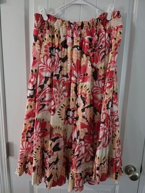 Cato Coloful Floral Tiered Smocked Waist Maxi Skirt XL ❤️❤️